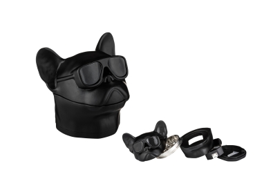 1 Metall Grinder/Pollinator 4-part ø 68mm Hund mit Brille schwarz